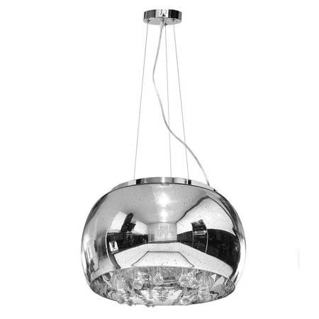 Lampa Szklana Srebrny z Prześwitami krople wody 40cm